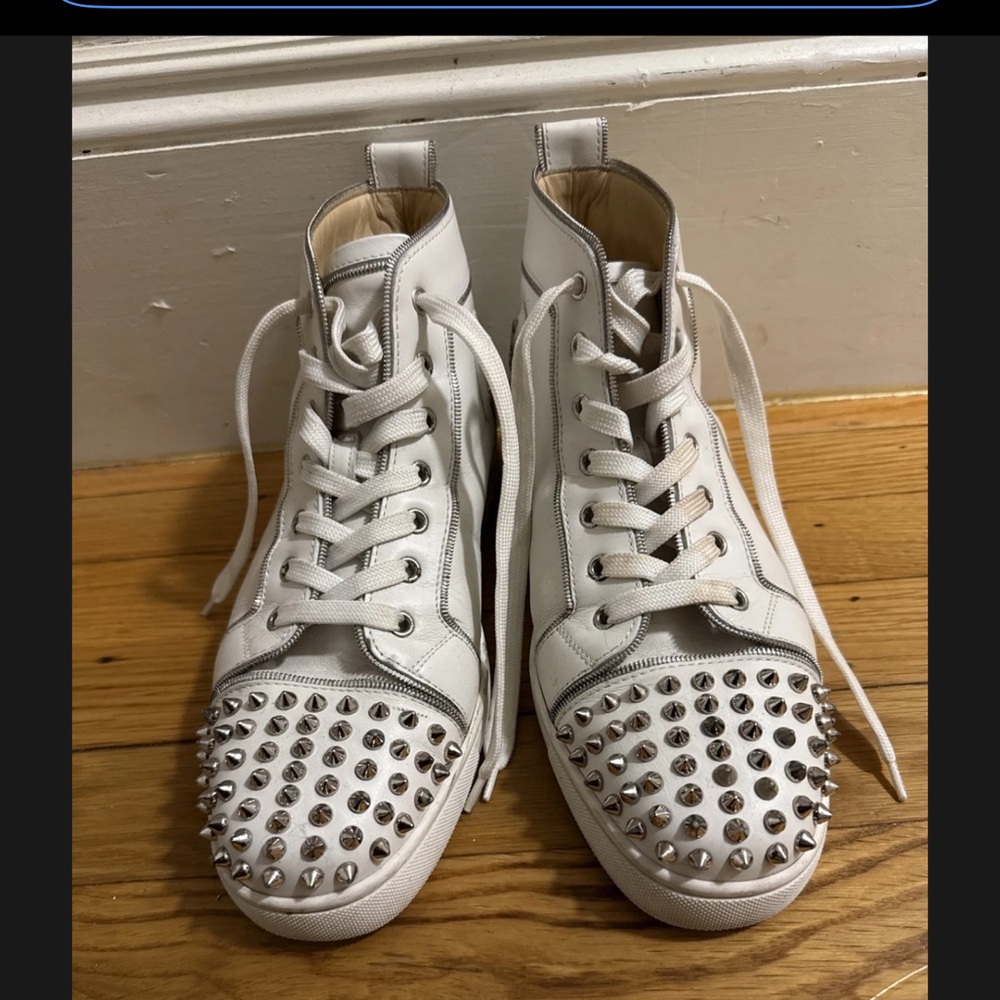 Christian Louboutin White Studded Sneakers